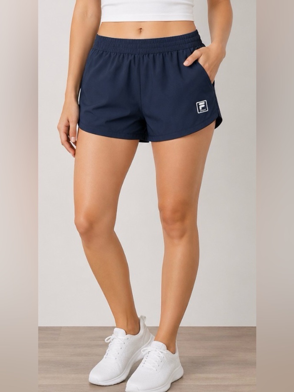 Fila Sport Navy Athletic Shorts XS Elastic Waist Running Gym Shorts w/ Pockets